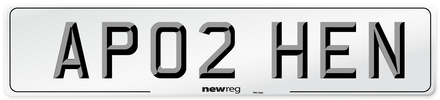 AP02 HEN Number Plate from New Reg